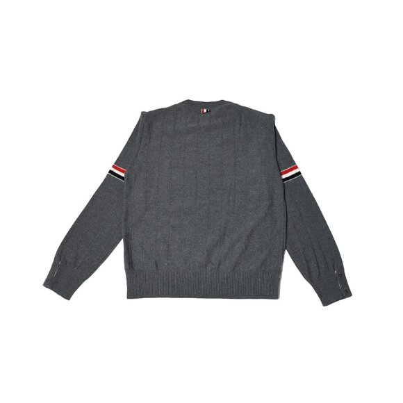 Thom Browne Merino Striped Crewneck Pullover Grey - Picture 2 of 2